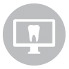 Monitor with a tooth in a gray circle